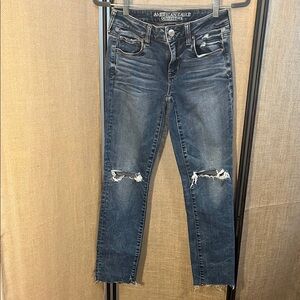 American Eagle Outfitters Blue Ankle Cropped Jeans